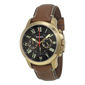 Horlogeband Fossil FS5062 Leder Bruin 22mm